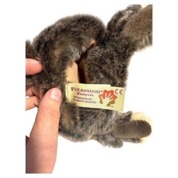 FOLKMANIS BABY DUTCH RABBIT PLUSH‎ HAND PUPPET REALISTIC BUNNY 9.5" - Picture 4 of 4